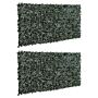 Outsunny Set Of Two Artificial Leaf Hedge Screen Privacy Fence Panel For Garden Outdoor Indoor Decor, Dark Green, 3 X 1.5 M