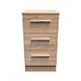 Contrast 3 Drawer Bedside Cabinet In Bardolino Oak