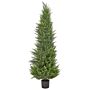 Artificial Potted Cedar Tree Green Plastic Leaves Material Solid Wood Trunk 153 Cm Decorative Indoor Outdoor Garden Accessory Beliani