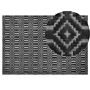 Rug Grey Viscose 140 X 200 Cm Geometric Pattern Hand Woven Flatweave