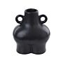 Flower Vase Black Dolomite Ceramic 20 Cm Table Decoration Body Shape Sculpture