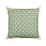 Scatter Cushion Cotton Flower Pattern 45 X 45 Cm Decorative Piping Removable Cover