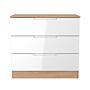 Milan 3 Drawer Chest In White & Bardolino Oak