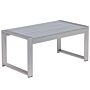 Outdoor Coffee Table Light Grey Aluminium 90 X 50 Cm Metal Frame Synthetic Top