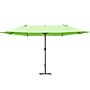 Outsunny 4.6m Garden Parasol Double-sided Sun Umbrella Patio Market Shelter Canopy Shade Outdoor With Cross Base – Green