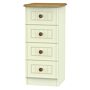 Warwick 4 Drawer Bedside Cabinet In Cream Ash & Modern Oak