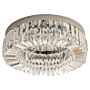 Homcom Modern Chandeliers Stainless Steel Pendant Lights With Crystal Decorations For Dining Room Hall- Silver