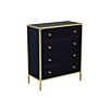 Fenwick 4 Drawer Chest Black & Gold