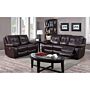 Rockport Power Recliner Leather & Pu 2 Seater Dark Choc