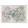 Viscose Area Rug Grey And Green 140 X 200 Cm Oriental Distressed