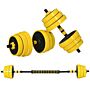 Homcom 25kgs Dumbbell & Barbell Adjustable Set Plate Bar Clamp Rod Home Gym Sports Area Exercise Ergonomic