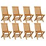 Vidaxl Folding Garden Chairs 8 Pcs Solid Teak Wood