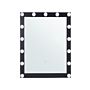 Wall Vanity Mirror With Led Black 50 X 60 Cm Rectangular Hollywood Illuminated Bulbs Dressing Table