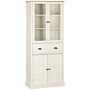 Homcom Freestanding Kitchen Cupboard, 5-tier Storage Cabinet With Adjustable Shelves And Drawer, Cream White