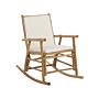 Rocking Chair Light Wood Bamboo Polyester Cushions