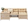 Vidaxl 5 Piece Garden Sofa Set Solid Wood Pine