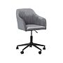 Office Swivel Chair Grey Velvet Height Adjustable