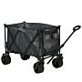 Outsunny Folding Garden Trolley, Cargo Traile On Wheels, Collapsible Camping Trolley, Outdoor Utility Wagon, Dark Grey