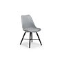 Kari Dining Chair - Grey Seat & Black Legs