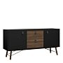 Ry Sideboard 2 Doors + 2 Drawers Matt Black Walnut