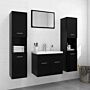 Vidaxl Bathroom Furniture Set Black Engineered Wood