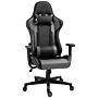 Vinsetto High Back Racing Gaming Chair, Pu Leather Reclining Computer Chair With Head Pillow And Lumbar Support, Black