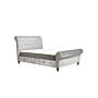 Castello Super King Bed Steel Crushed Velvet