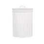 Storage Basket White Bamboo With Lid Laundry Bin Boho Practical Accessories