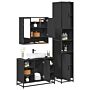 Vidaxl 3 Piece Bathroom Furniture Set Black Engineered Wood