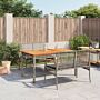 Vidaxl 3 Piece Garden Dining Set With Cushions Grey Poly Rattan