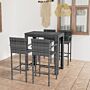 Vidaxl 5 Piece Outdoor Bar Set With Armrest Poly Rattan Grey