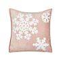 Scatter Cushion Pink White Cotton Velvet 45 X 45 Cm Christmas Motif Snowflake Print Accessories