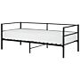 Bed Frame Black Metal Eu Single 3ft Industrial Modern Style In-built Slats