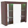 Azura 1 Door Large Led Sideboard, Walnut & White