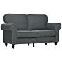 Homcom Two-seater Mid-century Sofa, With Pocket Springs - Charcoal Grey