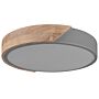 Ceiling Lamp Grey With Light Wood Steel Acrylic Integrated Led Lights Round Shape Decorative Modern Lighting