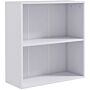 Homcom 2 Tier Bookshelf, Low Bookcase With Adjustable Shelf, 2 Compartments For Home Office, White