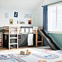 Vidaxl Kids' Loft Bed With Curtains White&black 80x200 Cm Solid Wood Pine