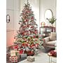 Artificial Christmas Tree White Pvc Metal Base 240 Cm Snowed Frosted Branches