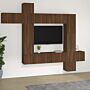 Vidaxl 9 Piece Tv Cabinet Set Brown Oak Engineered Wood