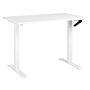 Manually Adjustable Desk White Tabletop White Steel Frame 120 X 72 Cm Sit And Stand Square Feet Modern Design Office