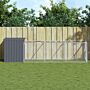 Vidaxl Dog House With Run Anthracite 110x405x110 Cm Galvanised Steel