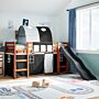 Vidaxl Kids' Loft Bed With Tunnel White&black 80x200 Cm Solid Wood Pine