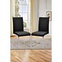 2pcs Metal Pu Leather High Dining Chairs