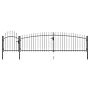 Vidaxl Garden Fence Gate With Spear Top 5x1.5 M Black