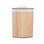 Storage Basket Light Wood Bamboo With Lid Laundry Bin Boho Practical Accessories