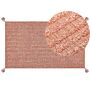 Area Rug Orange Cotton 80 X 150 Cm Rectangular Hand Tufted