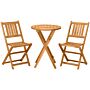 Outsunny 3 Piece Folding Bistro Set, Wooden Garden Table And Chairs, Teak