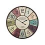 Wall Clock Multicolour Distressed Iron Vintage Design Train Station Style Round 59 Cm