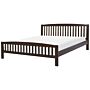 Bed Frame Dark Solid Wood Eu Super King Size 6ft Slatted With Headboard Footboard